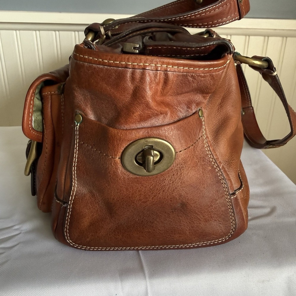 Vtg COACH Mandy Legacy 65th Anniversary Satchel Bag Turnlock Brown Leather Y2K - Picture 5 of 16